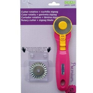 Cutter rutatorio 45 mm + cuchilla de zig zag